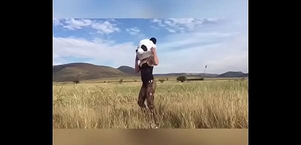  En el campo, putita panda